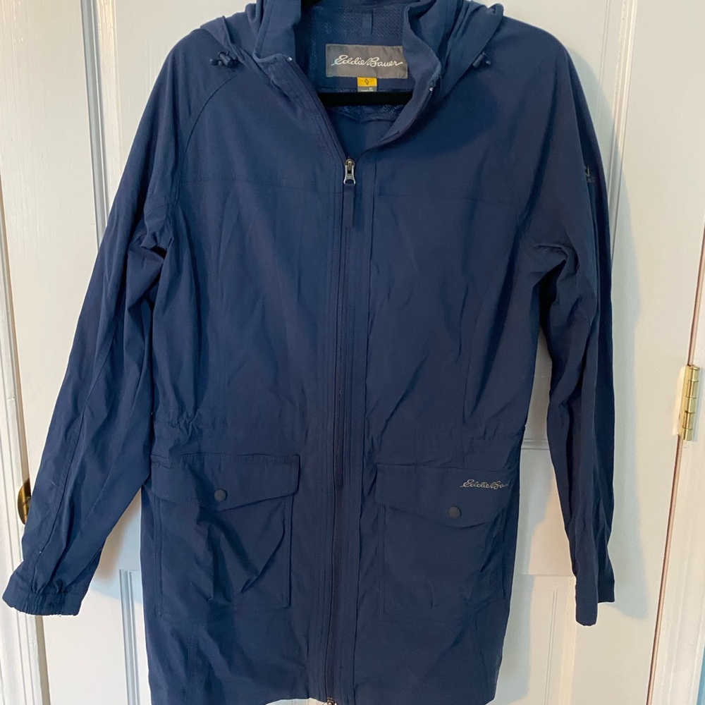 Eddie Bauer Blue Utility Jacket with Full-Zip and Long Sleeves